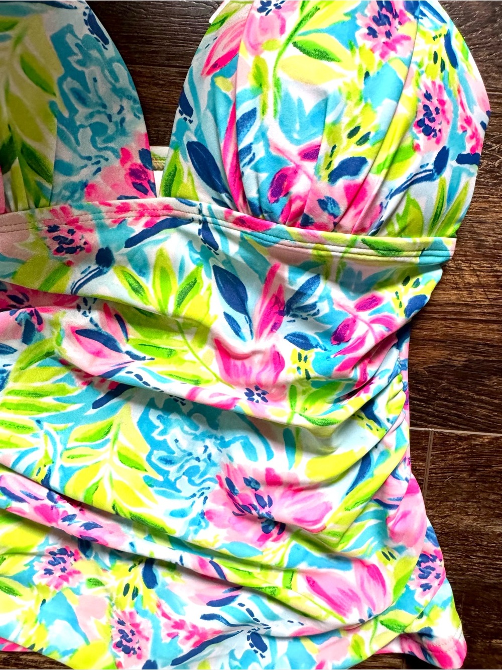 NWT Stella Parker Multi Waterlily Floral Tankini Swimsuit Top S - Picture 6 of 6